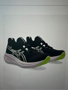 ASICS Black with Neon Green Accent Women’s Gel Nimbus 26 Running Shoes